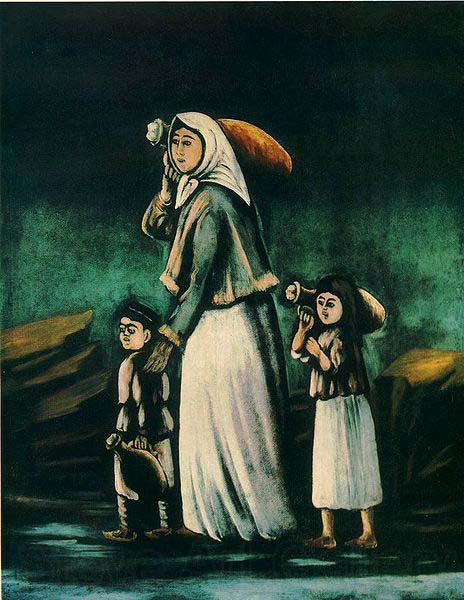 Niko Pirosmanashvili A Peasant Woman with Children Going to Fetch Water